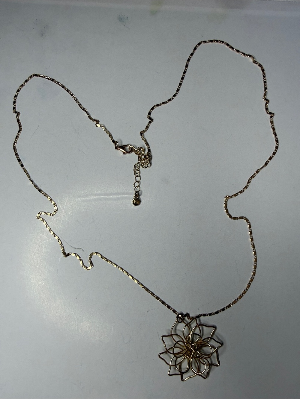 LC Lauren Conrad Gold Floral Outline Pendant Necklace